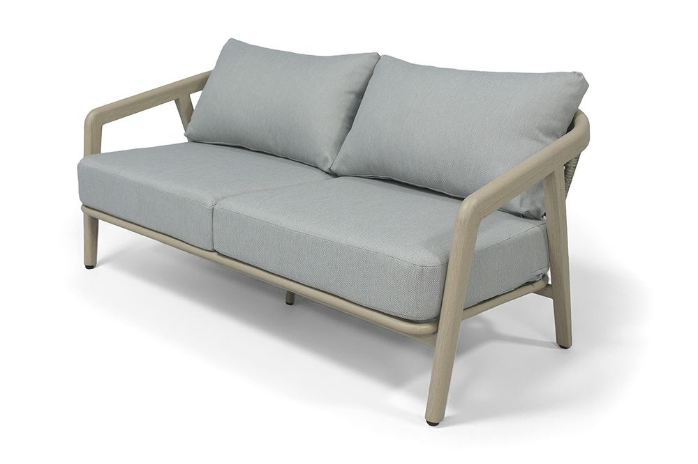 "Брюссель" лаунж-зона из искусственного ротанга на 4 персоны, цвет серый, каркас под дерево (холодно-бежевый)