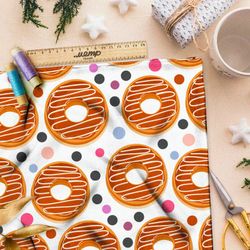 Ткань флис свежие карамельные пончики