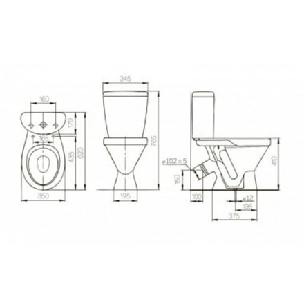 Унитаз-компакт «ЭЛЕГАНТ» к/в 1-реж.ПП КОРИЧНЕВЫЙ (КИРОВ)
