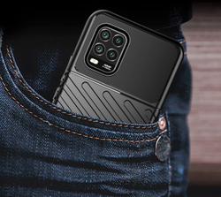 Мягкий защитный чехол на Xiaomi Mi 10 Lite, черный цвет, серии Onyx от Caseport
