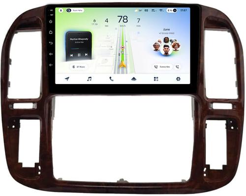 Магнитола для Toyota Land Cruiser 100, Lexus LX470 1998-2002 (кондиционер или климат внизу, рамка дерево) - Teyes CC4L-DTS монитор 9" IPS, Android 14, Быстрая, Snapdragon 662, CarPlay, 4G SIM-слот