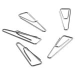 Скрепки канцелярские 32мм, 100шт, никелированные, треуг, с отогнутым носиком, Berlingo, картон. уп