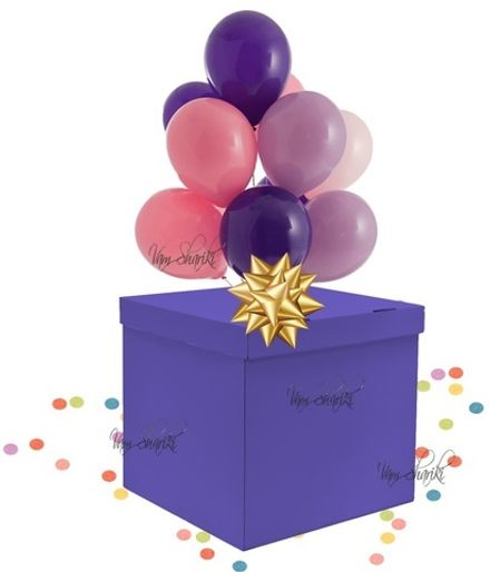 Коробка №8 "Фиолетовая на 10 гелиевых шаров"