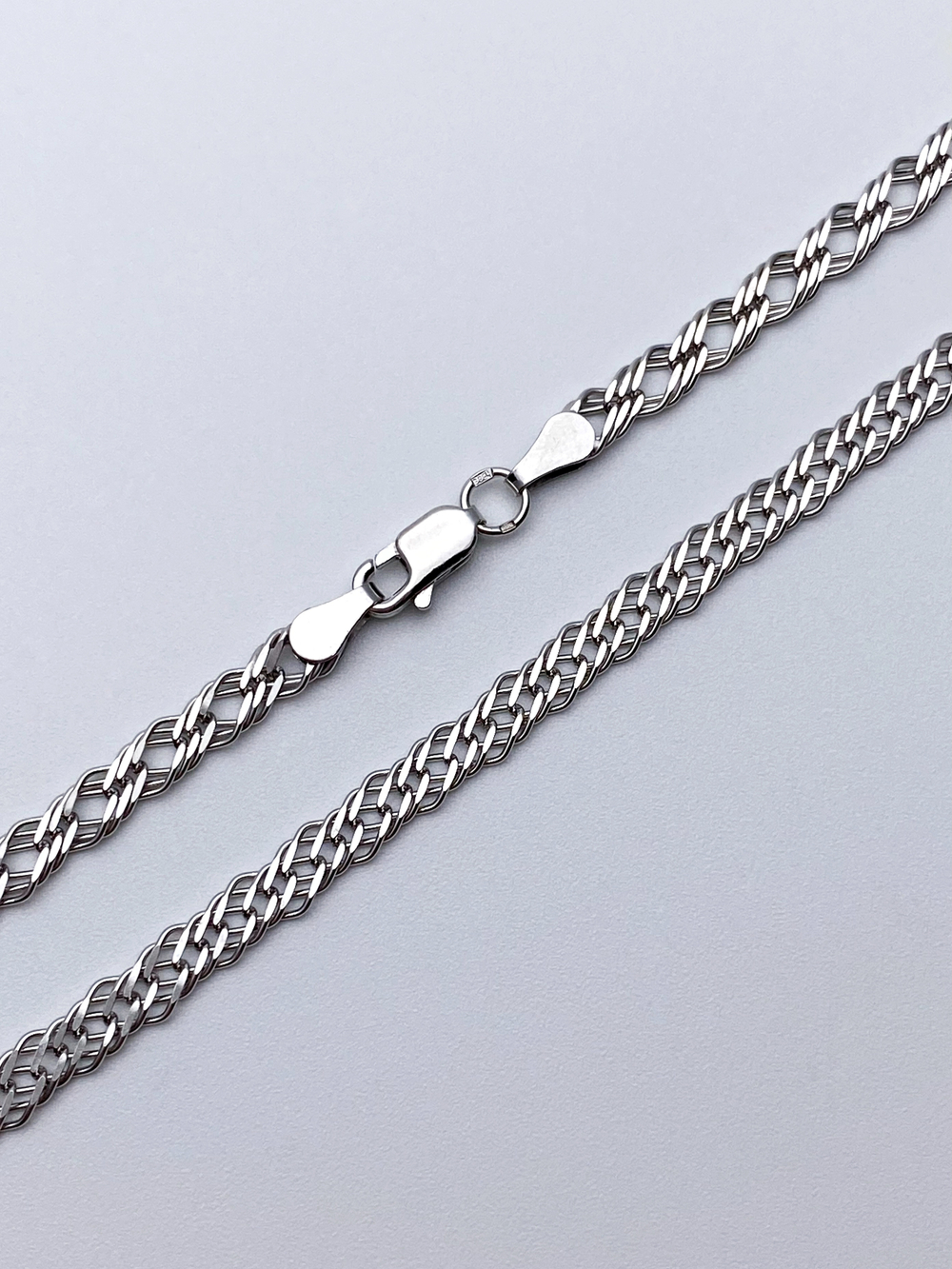 Цепь из серебра/Ромб тройной/Родий