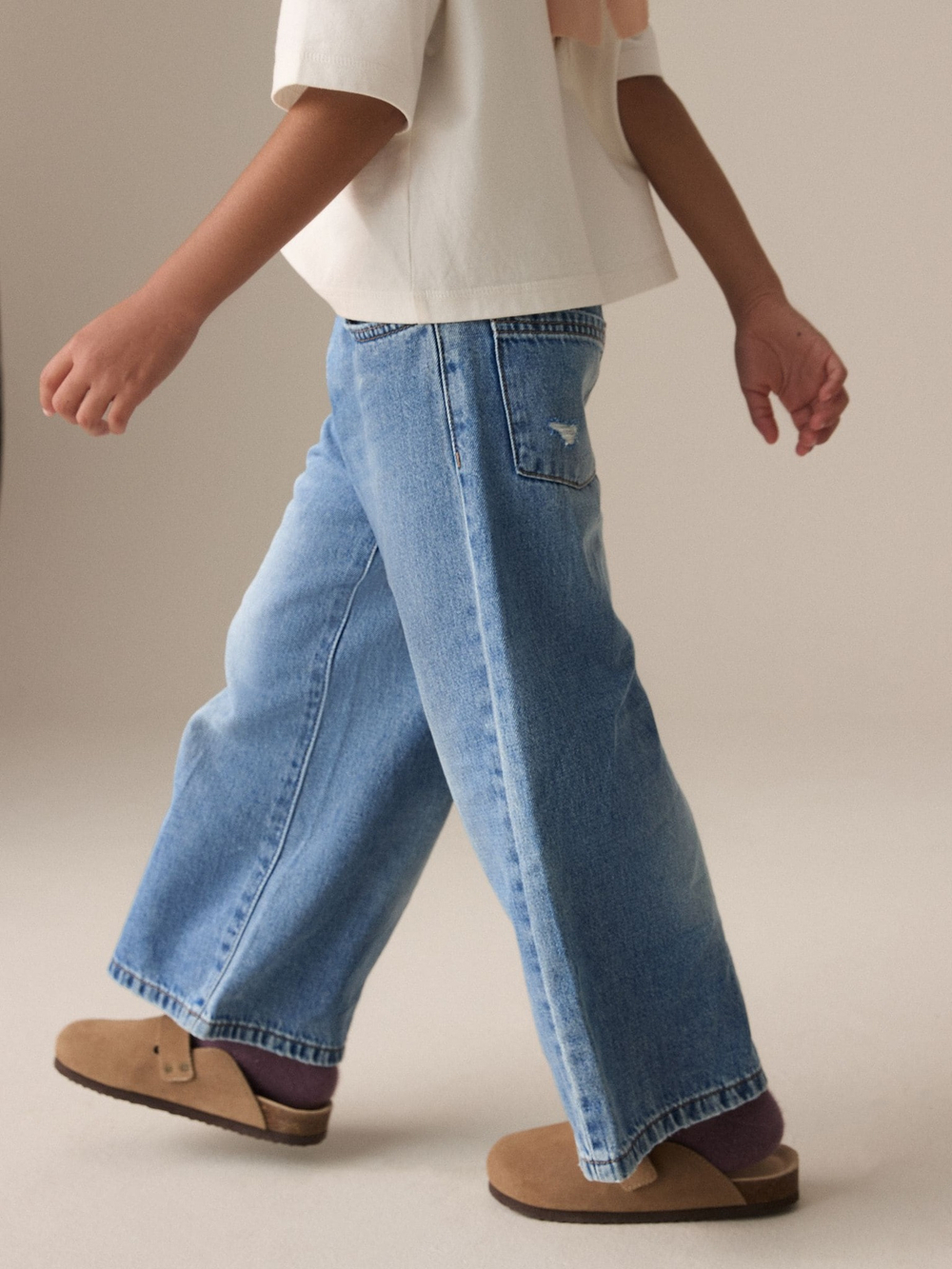 Джинсы широкие для девочки Next B73-561, Синий