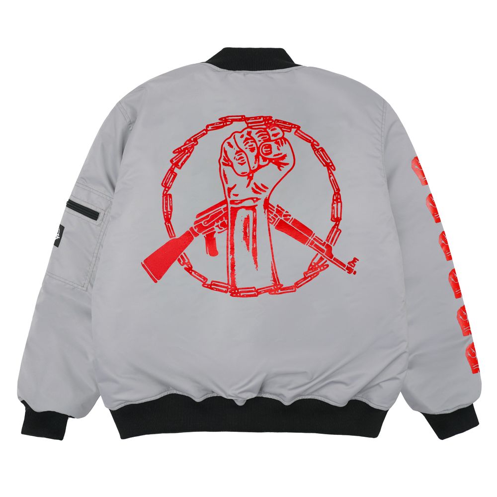 Бомбер Hook Кулак серый