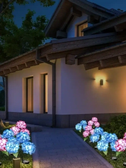 Светильники уличные 3цвета на солнечной батарее "Гортензия" 3 бутона по 3 шт