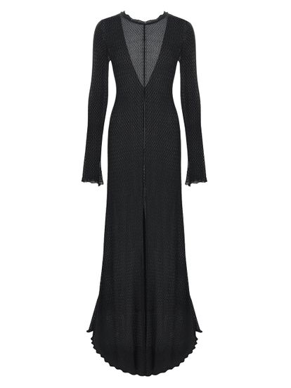 Женское платье черного цвета из вискозы - фото 1