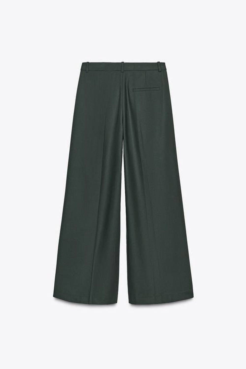ZARA ШИРОКИЕ БРЮКИ С ЗАЩИПАМИ — ZW COLLECTION, ЗЕЛЕНЫЙ