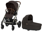 Коляска Cybex Balios S Lux TPE complete Aton S2 Ocean Blue 3 в 1 Chocolate Brown с дождевиками