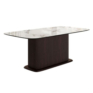 Стол прямоугольный Denver 180, керамика глянцевая, опора дерево