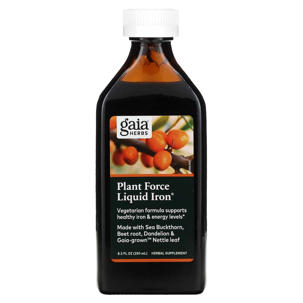 Gaia Herbs, Plant Force Liquid Iron, 250 мл (8,5 жидк. унций)