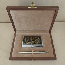 Набор подарочный "Золотой орнамент" с ручной росписью в футляре