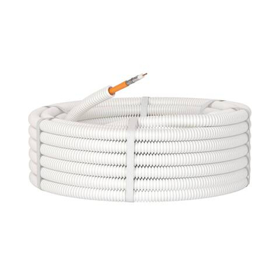 Элетротруба из ПЛЛ не содержит галогенов, гибкая гофрированна д. 20 мм,цвет белый, с кабелем Паракс РК 75-4,8-319, 50 м