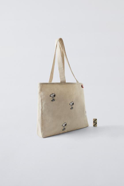 ZARA СУМКА-ШОПЕР SNOOPY PEANUTS™, ЭКРЮ