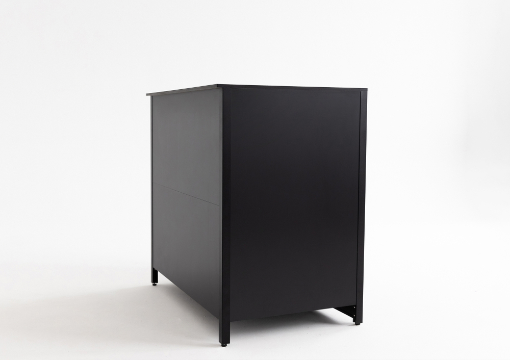 Шкаф напольный с мойкой Lounge D-04S-L, 90 см, черный/серый каспий