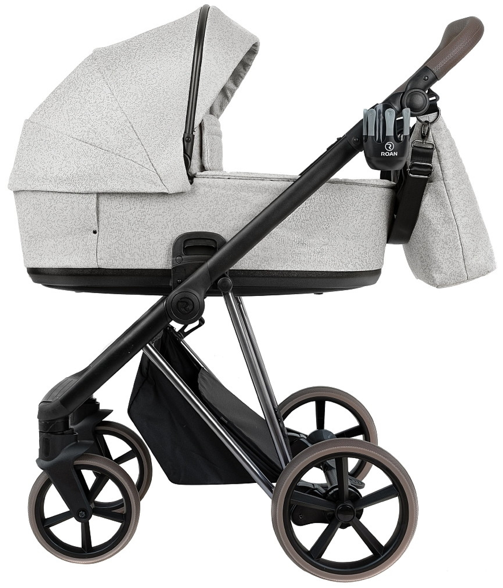 Детская коляска Roan Sol Vintage Luxury 2.0 3 в 1 с автокреслом Pituso Santiso Pro PIX/50/L Pixel/Light/Black/руч.Cappuccino