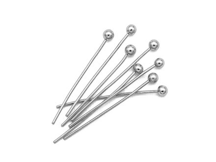 Пин с шариком 20х0,5мм, цвет серебро (опт)