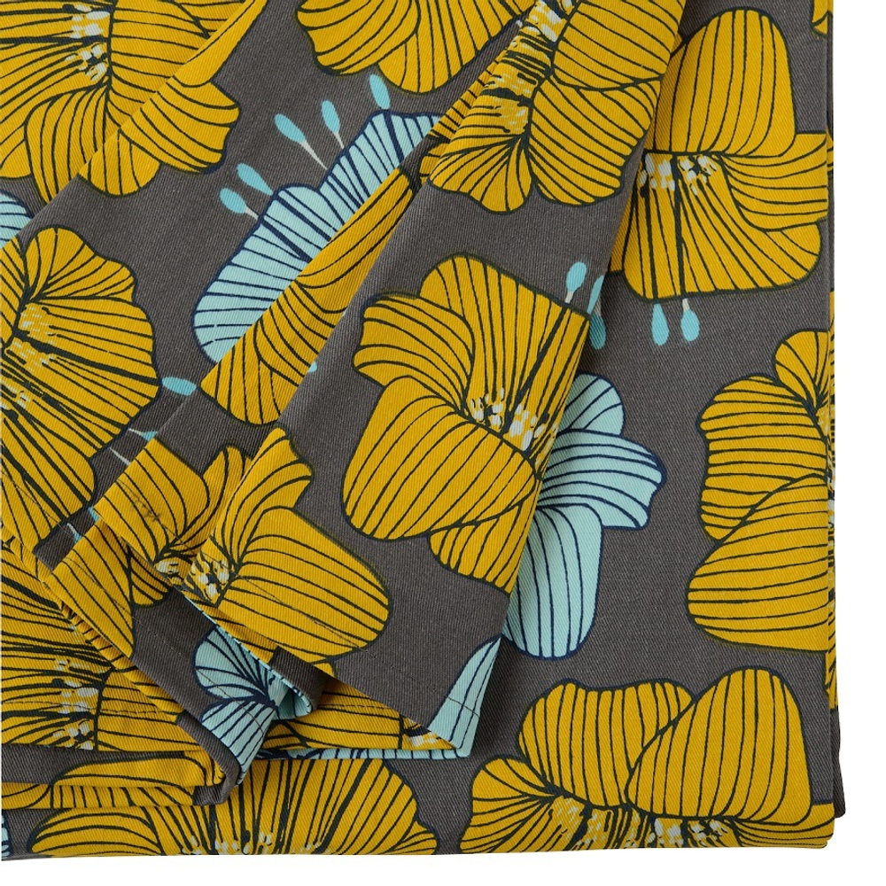 Скатерть 170х250 Tkano Prairie Цветы серая TK20-TC0017