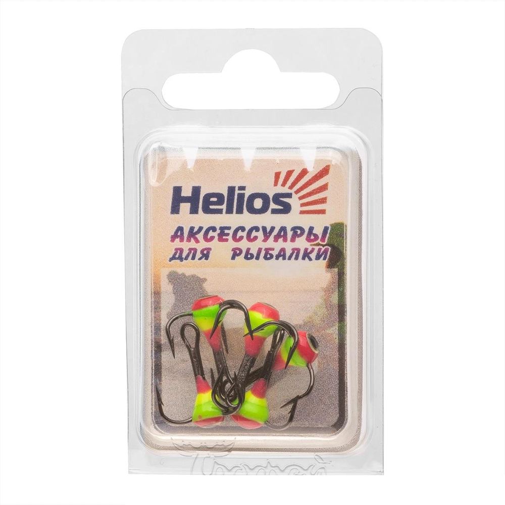Тройник Mustad 3D глазок с эпоксидом TRMS-8-E-110P с фосфором Helios 1шт