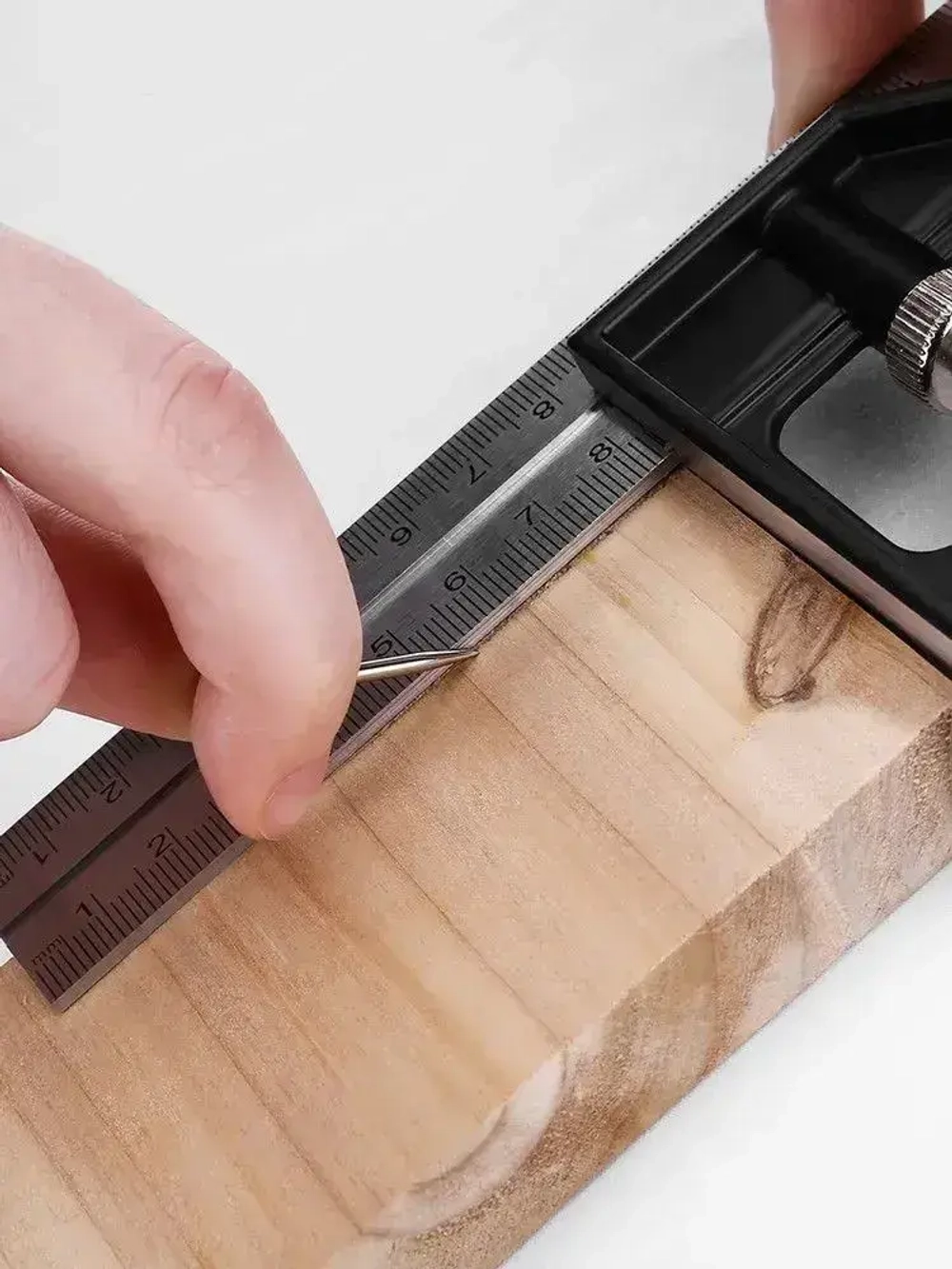 Угольник с уровнем 300 мм, линейка с маркировочной иглой