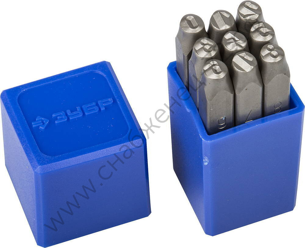 ЗУБР 5 мм, арабские, Штамповочные цифровые клейма, Профессионал (21501-05)