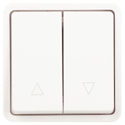 Переключатель ЭРА Эксперт 11-1528-01 для жалюзи кнопочный IP55 10АХ-250В СУ белый