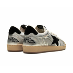 Женские Golden Goose Ball Star LAB in Silver Leather with Black Suede Star and Heel Tab