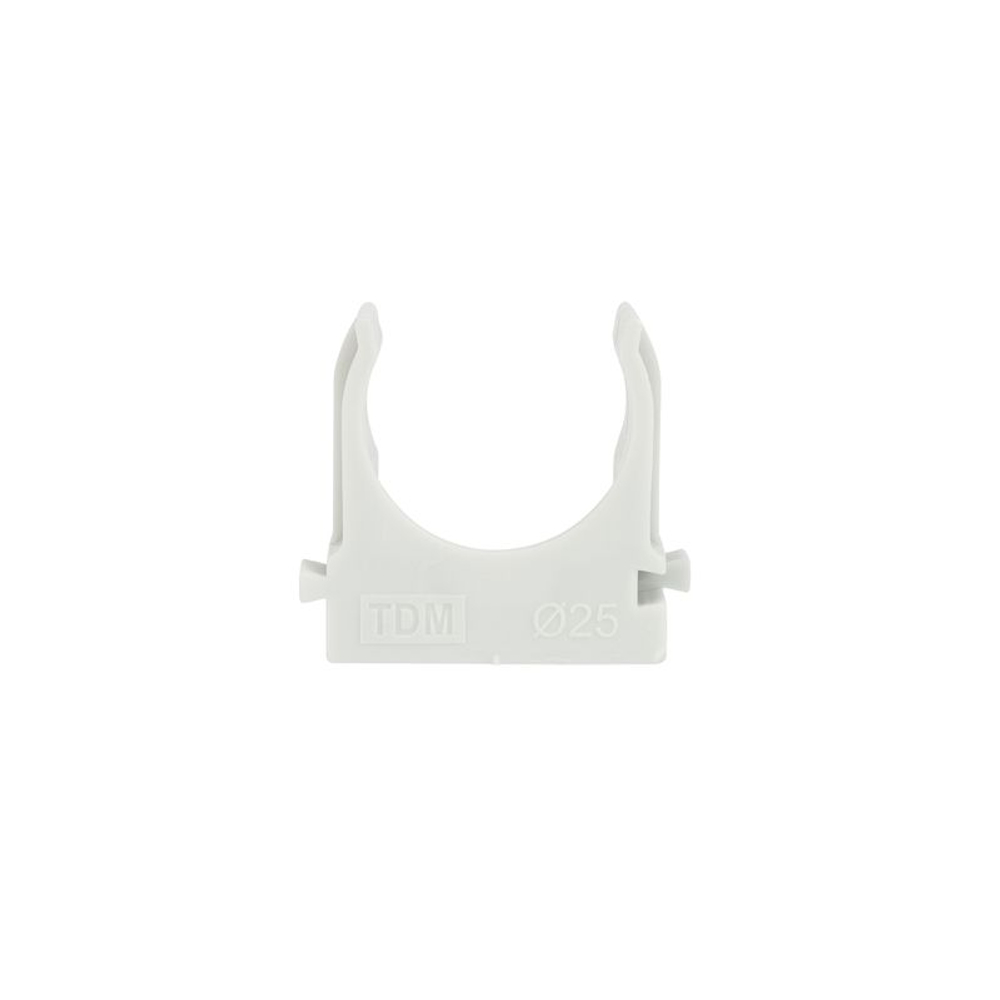 Крепеж-клипса для трубы 25 мм прямого монтажа серая 100 шт