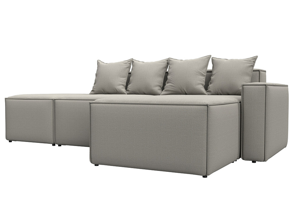 Диван угловой модульный Лига-063 угол правый, Амур 02 бежевый, Рогожка, 129783