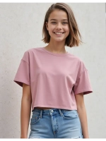 Футболка детская оверсайз укороченная базовая