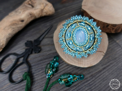 Круглая рамочка для броши с окном 35 мм