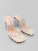 Сабо Bai Sen А788-8 однотонные с прозрачным каблуком