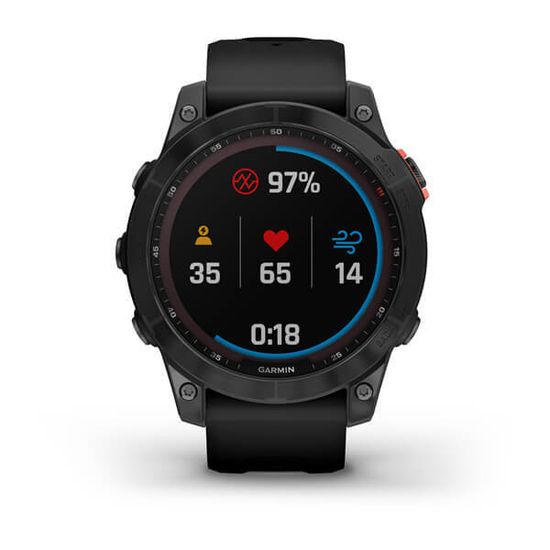 Часы Garmin Fenix 7 Solar, темносерый с черным силиконом 010-02540-11