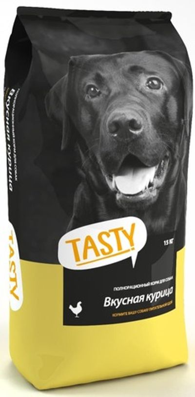 Сухой корм для взрослых собак TASTY с курицей 15кг