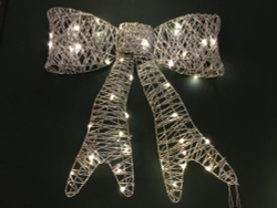 Подвесной бант серебро теплый белый свет 80 LED Luca Lighting