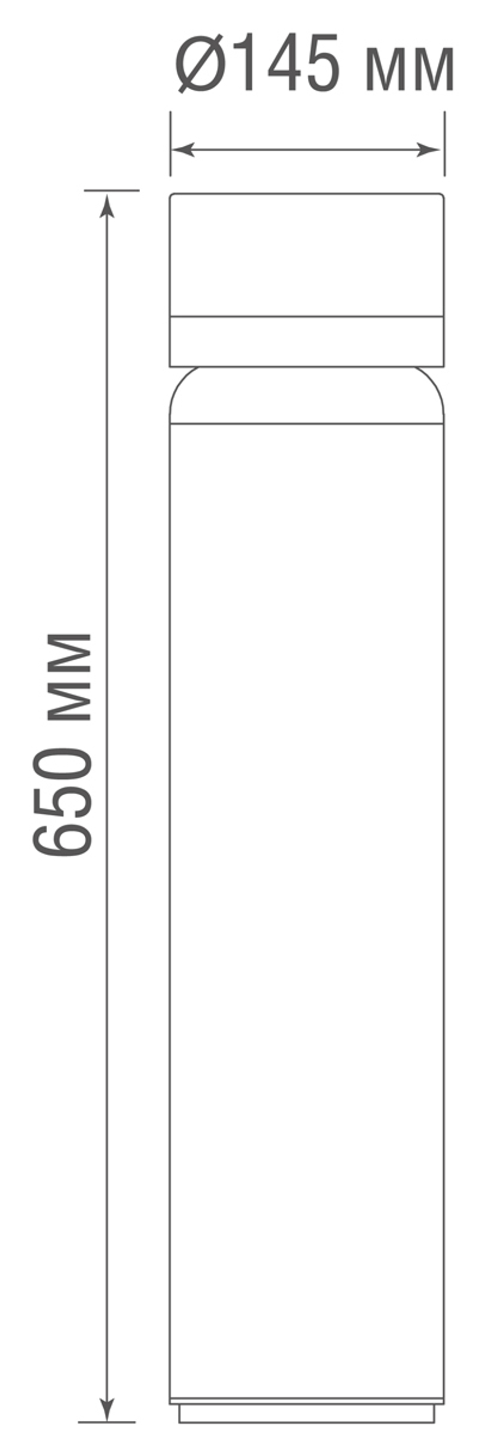 Ландшафтный светильник IP65,   D145xH650 мм,  6Вт,  3000К,  темно-серый