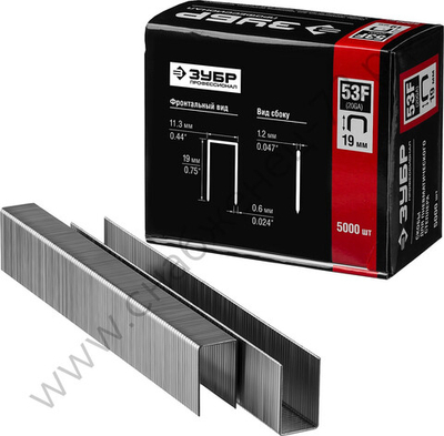 ЗУБР тип 20GA (53F / D / 056) 19 мм, 5000 шт, скобы для степлера (31950-19)