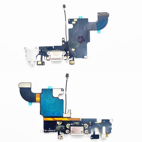 Шлейф для Apple iPhone 6S на системный разъем + микрофон Светло-Серый