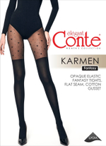 CONTE KARMEN Колготки женские с имитацией гольфинов и рисунком «сердечки»
