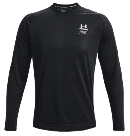 Теннисная футболка Under Armour Men's UA ArmourPrint Long Sleeve - black/halo gray