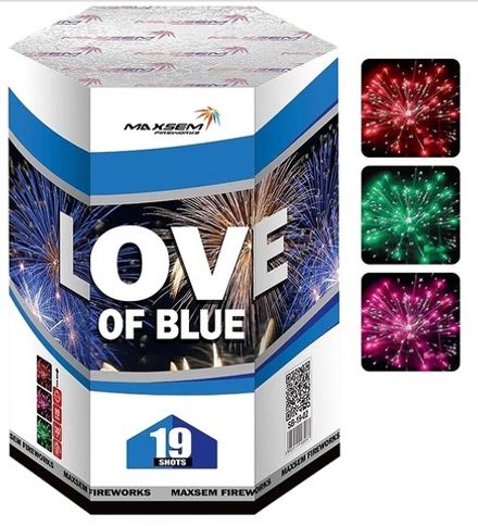 Батарея салютов "Love of Blue" SB-19-02 19 залпов * 1.2"  (1/8)