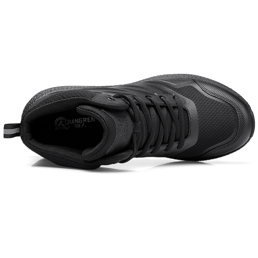 QIANGREN 3515 Men"s Outdoor Training Shoes High Top Short Boots Platform Black Warrior