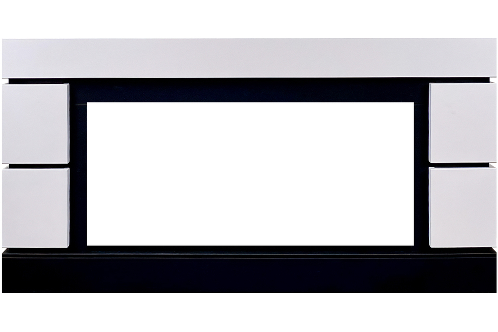 Каминокомплект Modern 42 CRM (Разборный) - Белый с черным с очагом Vision 42 LOG LED
