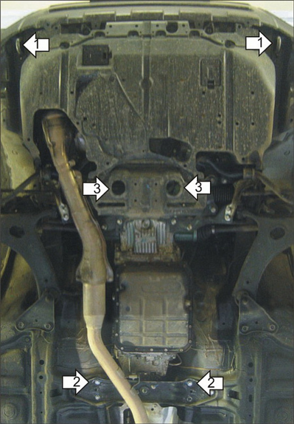Усиленная защита Motodor картера двигателя, кпп. 2 мм, сталь. для Subaru Forester 2008-2013 арт.02226