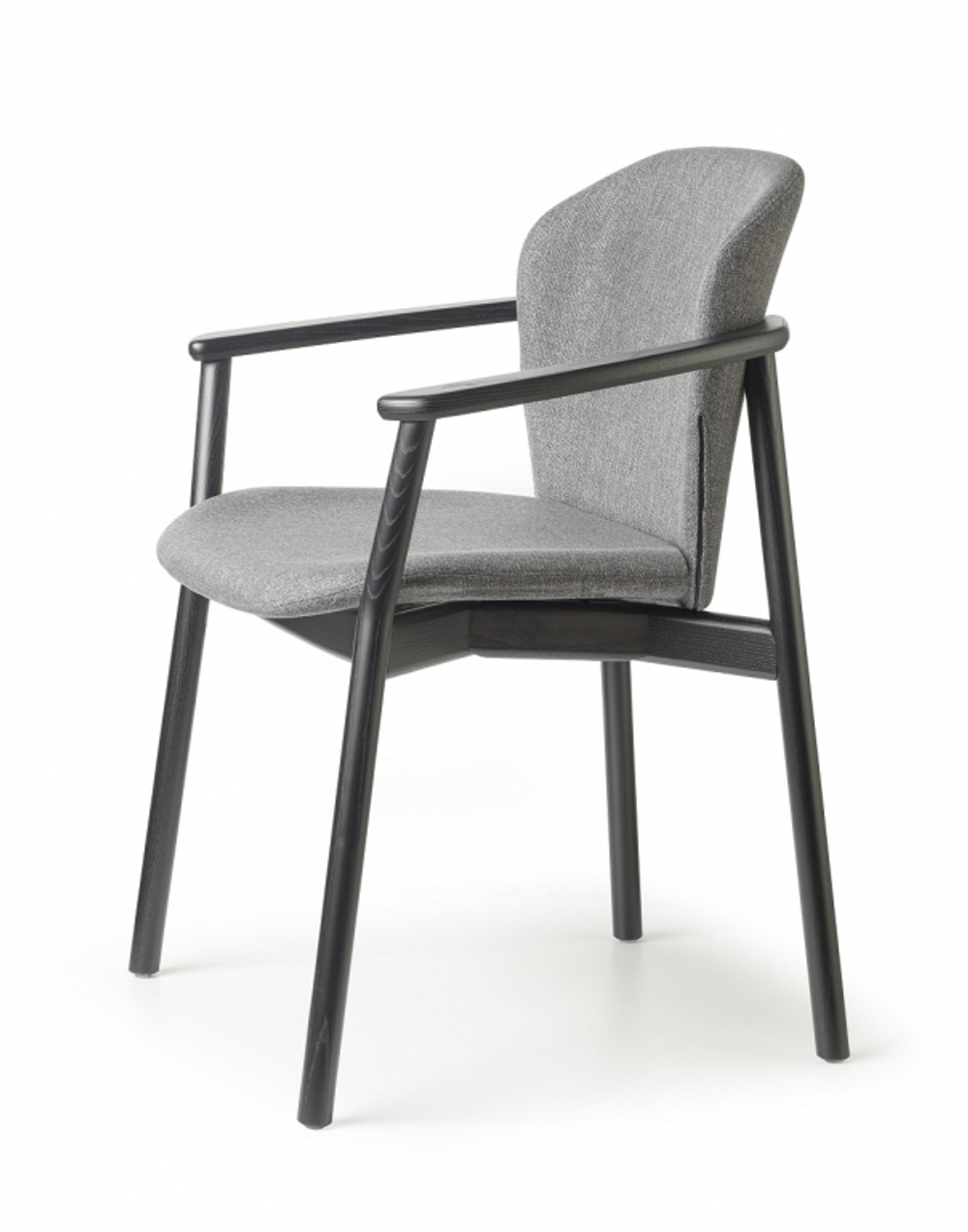 Кресло деревянное с обивкой Scab Design Natural Finn, черный ясень, серый