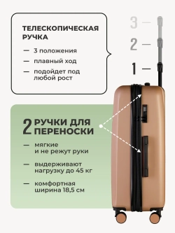 Чемодан Bonle размер L Капучино