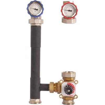 Насосная группа со смесителем ROMMER - DN25 (подача справа, без теплоизоляции, без насоса)