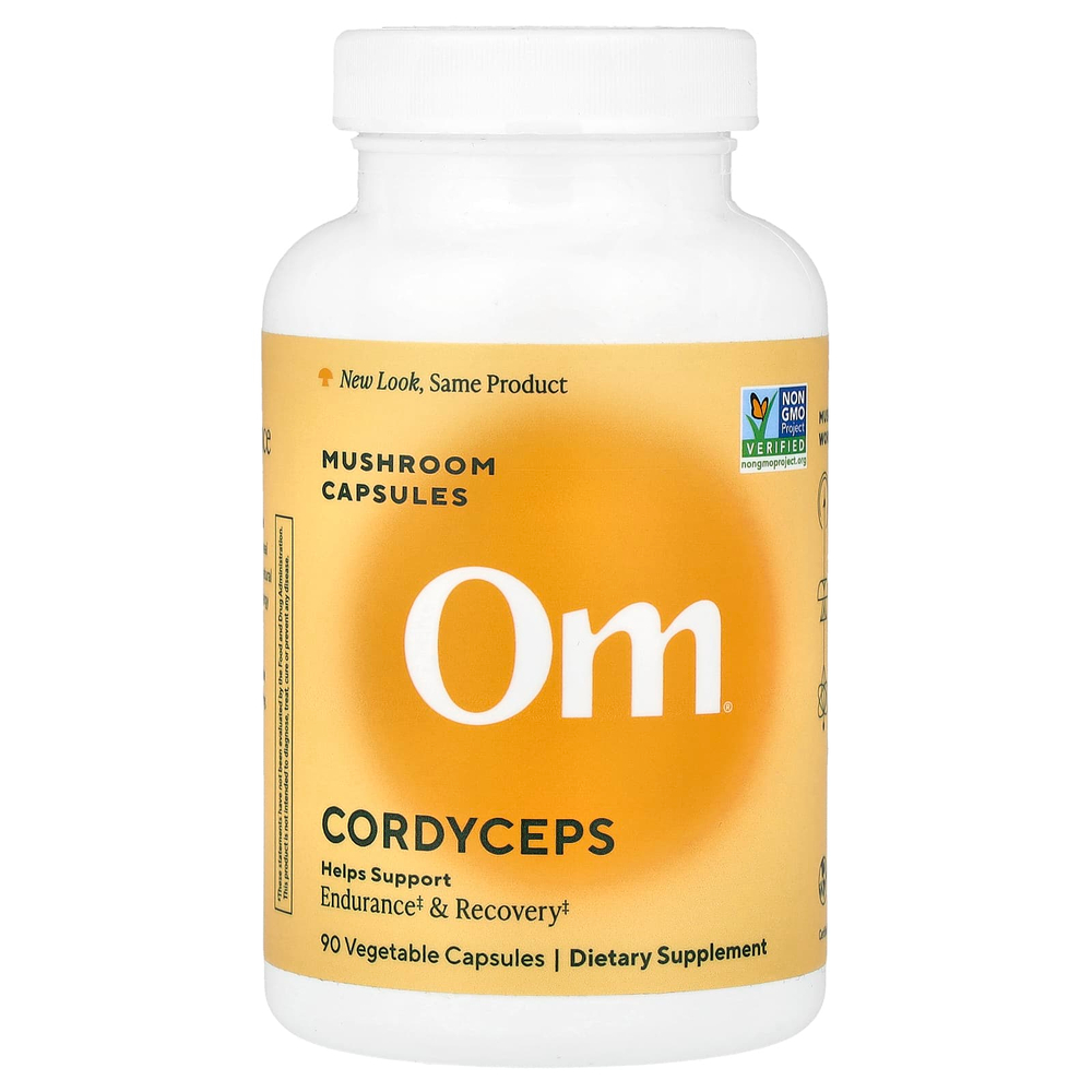 Om Mushrooms, кордицепс, 90 растительных капсул (0,66 г в 1 капсуле)