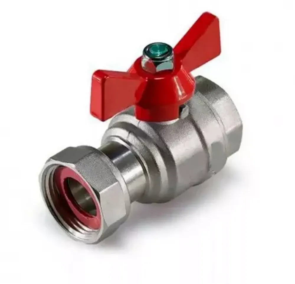 Кран шар. с нак. гайкой. 3/4'' баб. крас.